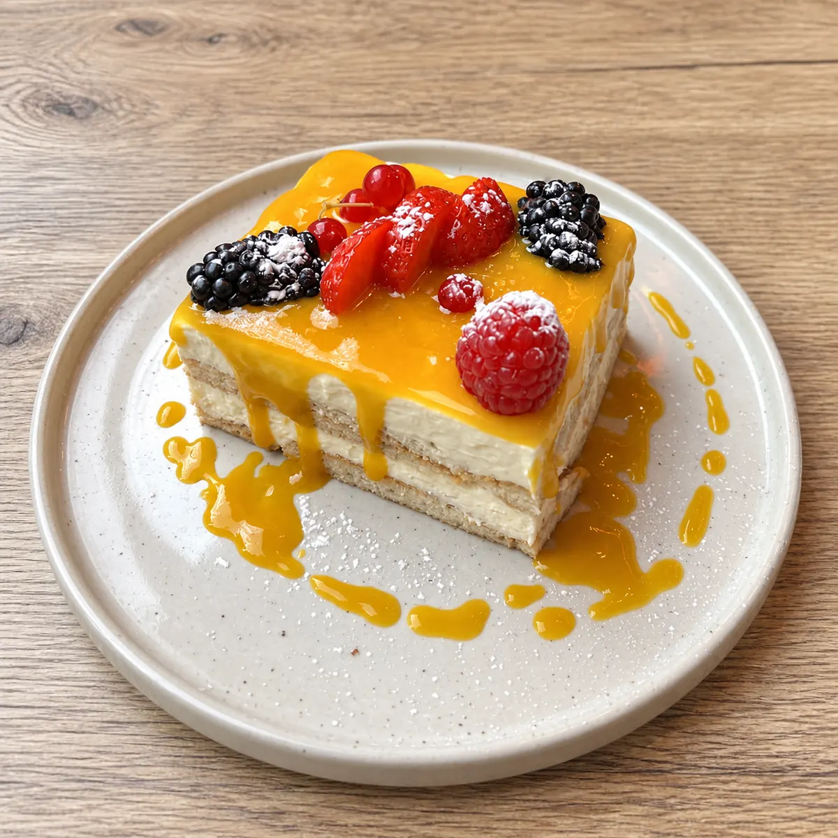 Tiramisu à la mangue servi chez Casa Rosa à Paris 19e